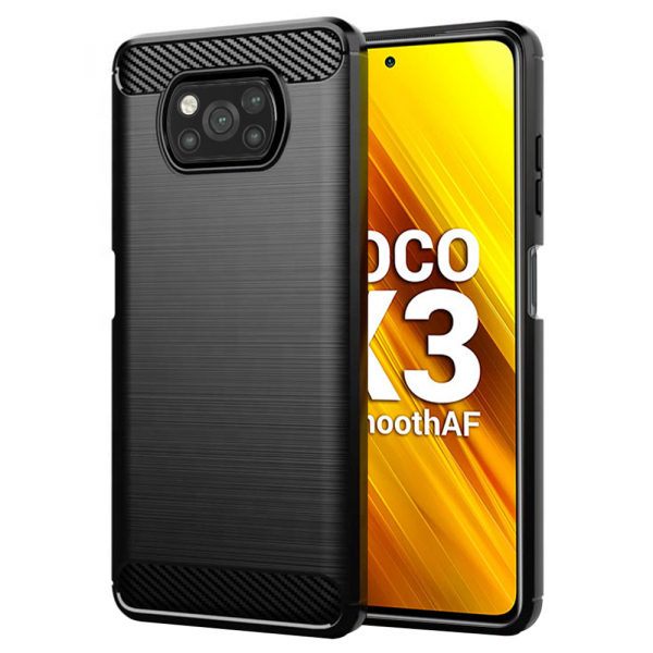 Husa pentru Xiaomi Poco X3 Pro / X3 NFC / X3, Techsuit, Carbon, Neagra Husa pentru Xiaomi Poco X3 Pro / X3 NFC / X3, Techsuit, Carbon, Neagra