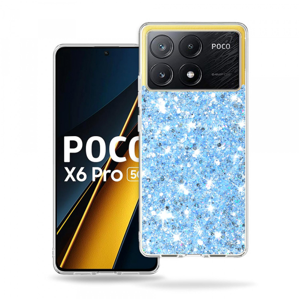 Husa pentru Xiaomi Poco X6 Pro, Techsuit, Sparkly Glitter, Bleu Husa pentru Xiaomi Poco X6 Pro, Techsuit, Sparkly Glitter, Bleu