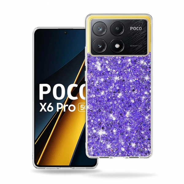 Husa pentru Xiaomi Poco X6 Pro, Techsuit, Sparkly Glitter, Magenta Husa pentru Xiaomi Poco X6 Pro, Techsuit, Sparkly Glitter, Magenta