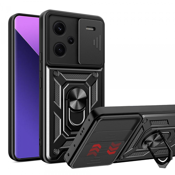Husa pentru Xiaomi Redmi Note 13 Pro+, Techsuit, CamShield, Neagra Husa pentru Xiaomi Redmi Note 13 Pro+, Techsuit, CamShield, Neagra