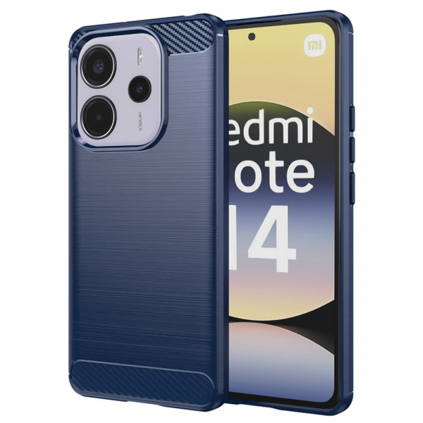 Husa pentru Xiaomi Redmi Note 14 4G (Standard), Techsuit, Carbon, Albastra Husa pentru Xiaomi Redmi Note 14 4G (Standard), Techsuit, Carbon, Albastra