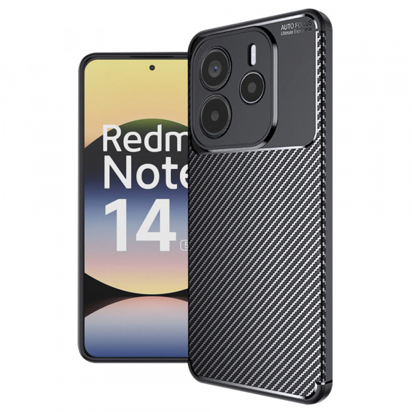 Husa pentru Xiaomi Redmi Note 14 5G, Techsuit, CarbonFiber, Neagra Husa pentru Xiaomi Redmi Note 14 5G, Techsuit, CarbonFiber, Neagra