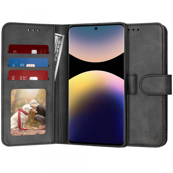 Husa pentru Xiaomi Redmi Note 14 Pro 4G, Techsuit, Diary Book, Neagra Husa pentru Xiaomi Redmi Note 14 Pro 4G, Techsuit, Diary Book, Neagra