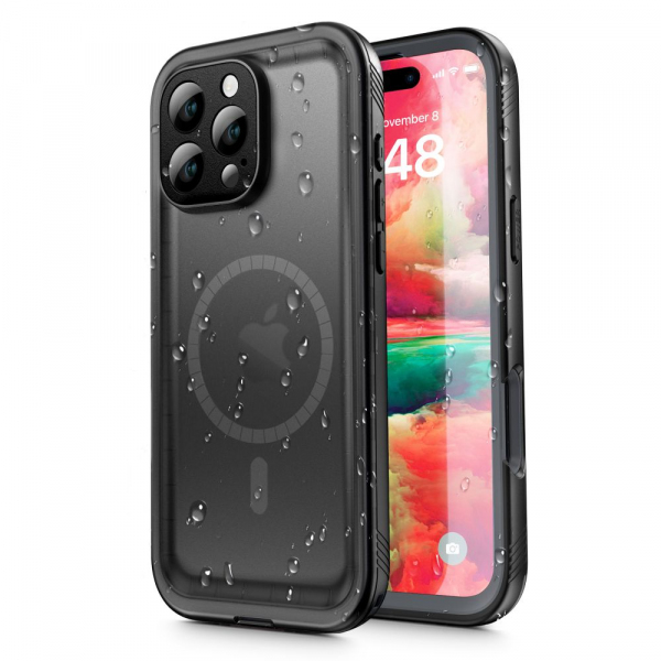 Husa Waterproof pentru Apple iPhone 16 Pro Max, ShellBox, Neagra Husa Waterproof pentru Apple iPhone 16 Pro Max, ShellBox, Neagra
