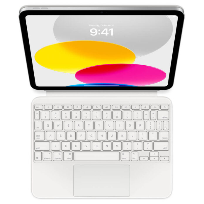 Husa cu tastatura Apple Magic Keyboard pentru iPad (gen. 10), layout US EN, Alb Husa cu tastatura Apple Magic Keyboard pentru iPad (gen. 10), layout US EN, Alb