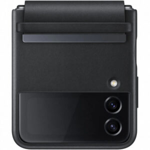 Husa de protectie Samsung Flap Leather Cover pentru Galaxy Z Flip4, Negru Husa de protectie Samsung Flap Leather Cover pentru Galaxy Z Flip4, Negru