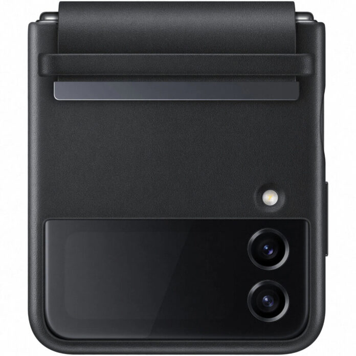 Husa de protectie Samsung Flap Leather Cover pentru Galaxy Z Flip4, Negru Husa de protectie Samsung Flap Leather Cover pentru Galaxy Z Flip4, Negru