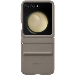 Husa de protectie Samsung pentru Galaxy Z Flip5, Flap-Eco Leather, Etoupe Husa de protectie Samsung pentru Galaxy Z Flip5, Flap-Eco Leather, Etoupe