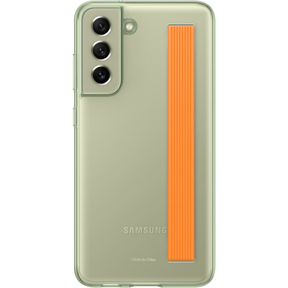 Husa de protectie Samsung Slim Strap Cover pentru Galaxy S21 FE, Olive Green Husa de protectie Samsung Slim Strap Cover pentru Galaxy S21 FE, Olive Green