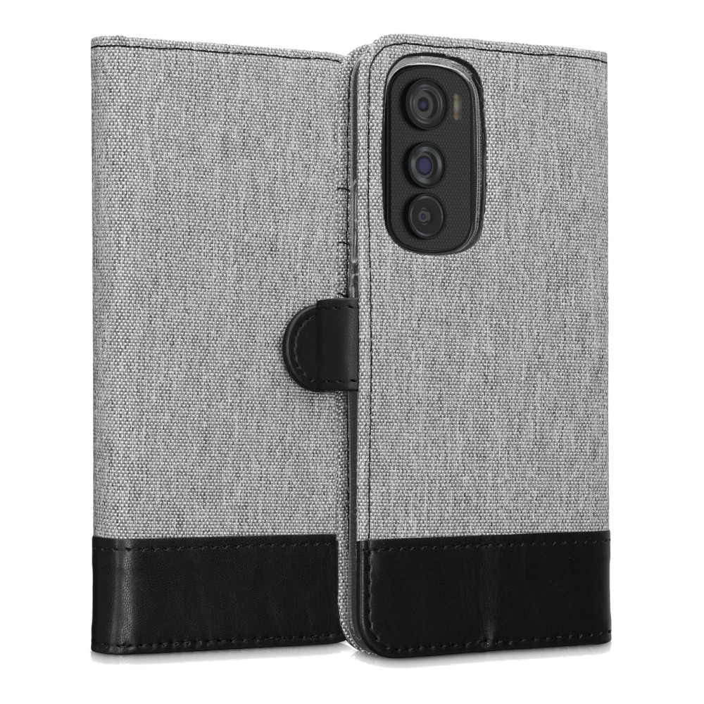 Husa Kwmobile pentru Motorola Edge 30, Textil, Gri/Negru, 58533.22