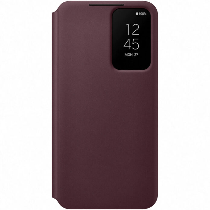 Husa de protectie Samsung Smart Clear View Cover pentru Galaxy S22, Burgundy Husa de protectie Samsung Smart Clear View Cover pentru Galaxy S22, Burgundy