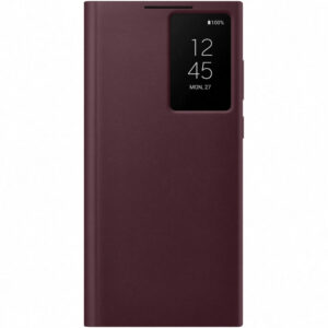 Husa de protectie Samsung Smart Clear View Cover pentru Galaxy S22 Ultra, Burgandy Husa de protectie Samsung Smart Clear View Cover pentru Galaxy S22 Ultra, Burgandy