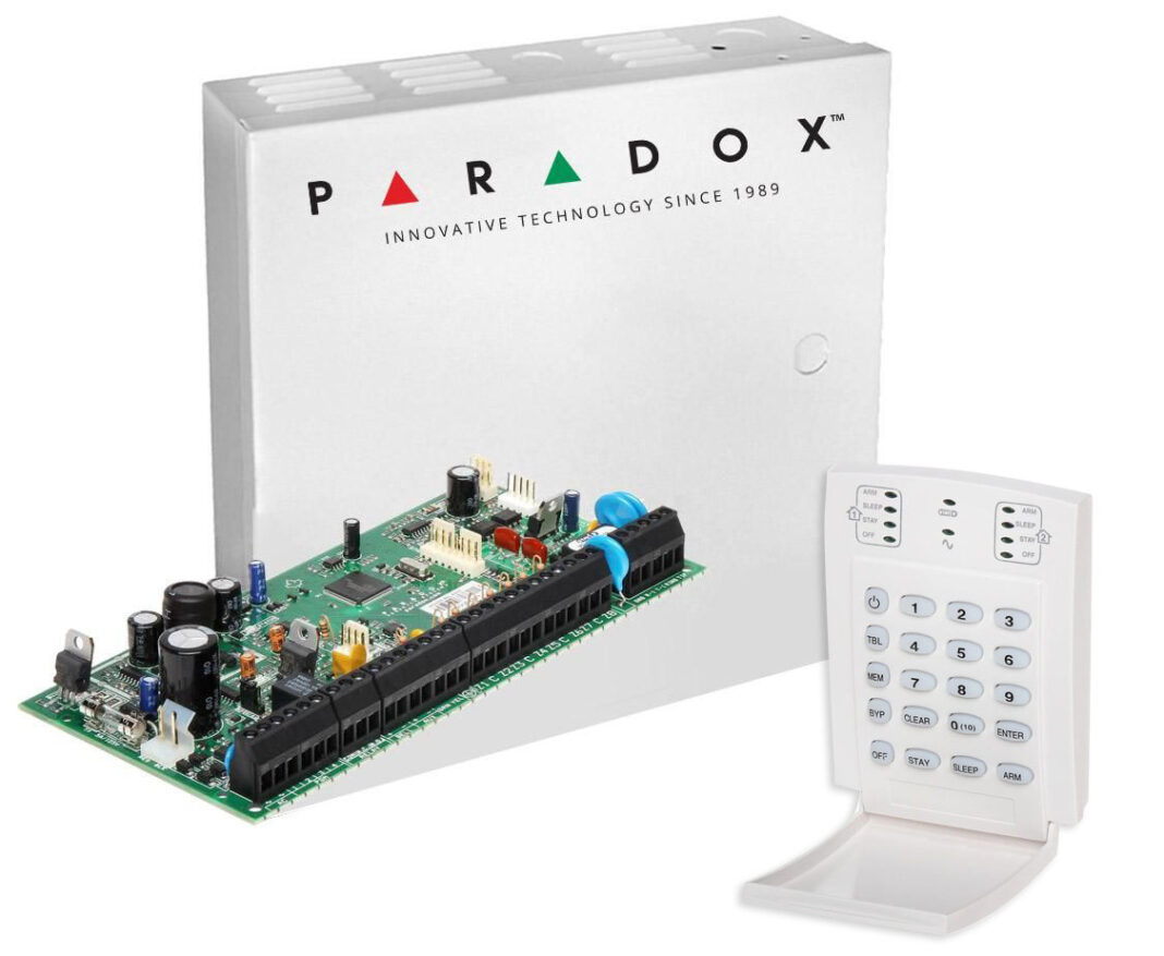 KIT Sistem de alarma 8 zone Paradox SP6000, cu tastatura LED, SP6000_K10 KIT Sistem de alarma 8 zone Paradox SP6000, cu tastatura LED, SP6000_K10