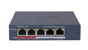 Switch 4 porturi PoE, Hikvision DS-3E1105P-EI/M, 1 port 10/100Mbps RJ45, 45W Switch 4 porturi PoE, Hikvision DS-3E1105P-EI/M, 1 port 10/100Mbps RJ45, 45W