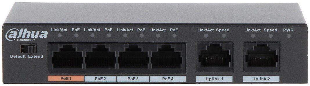 Switch PoE Dahua Eco Series 6 canale, 4x porturi PoE 10/100 Mbps + 2x porturi Gigabit, Hi-PoE, putere maxima 60W, PFS3006-4GT-60-V2 Switch PoE Dahua Eco Series 6 canale, 4x porturi PoE 10/100 Mbps + 2x porturi Gigabit, Hi-PoE, putere maxima 60W, PFS3006-4GT-60-V2