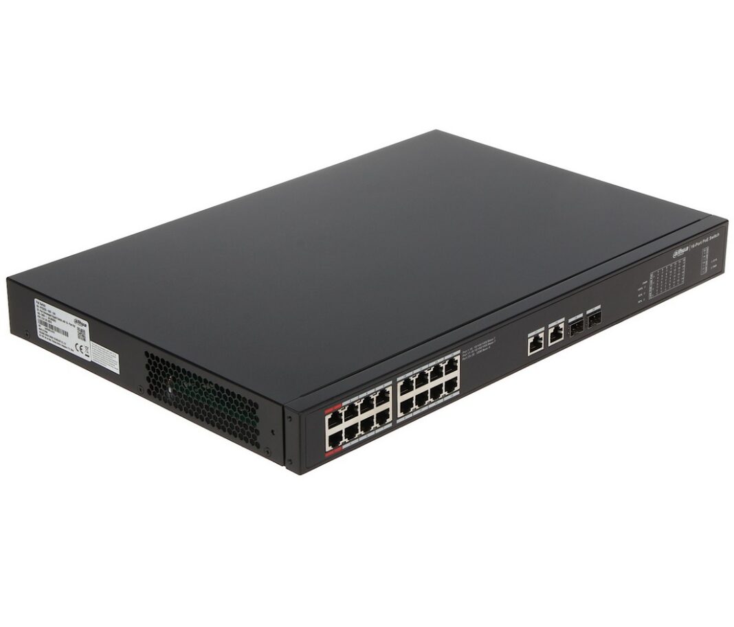 Switch 20 porturi gigabit, 16 porturi PoE, 240W,  Dahua PFS3220-16GT-240