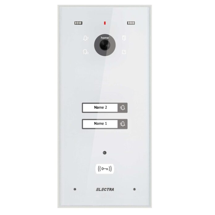 Post video exterior pentru videointerfon Electra, 2 familii, montaj incastrat, alb, VPH.02F03.ELWTL Post video exterior pentru videointerfon Electra, 2 familii, montaj incastrat, alb, VPH.02F03.ELWTL
