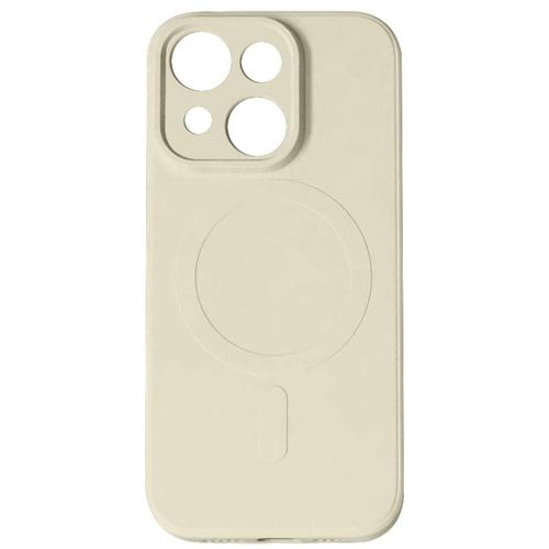 Husa Lemontti Silicon compatibila cu iPhone 15 Plus MagSafe, Crem Husa Lemontti Silicon compatibila cu iPhone 15 Plus MagSafe, Crem