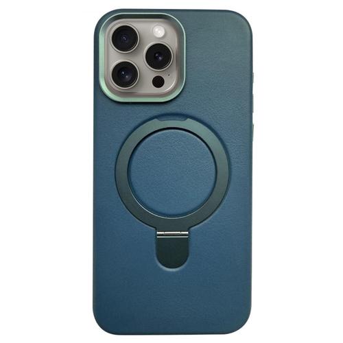 Husa Piele Lemontti MagSafe cu inel stand iPhone 15 Pro Max, Verde Husa Piele Lemontti MagSafe cu inel stand iPhone 15 Pro Max, Verde