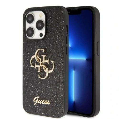 Husa de protectie Guess Fixed Glitter 4G Metal Logo pentru iPhone 15 Pro (Negru) Husa de protectie Guess Fixed Glitter 4G Metal Logo pentru iPhone 15 Pro (Negru)
