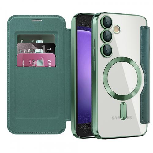 Husa MagSafe pentru Samsung Galaxy S23 FE S711 Techsuit SmartMag Book (Verde) Husa MagSafe pentru Samsung Galaxy S23 FE S711 Techsuit SmartMag Book (Verde)