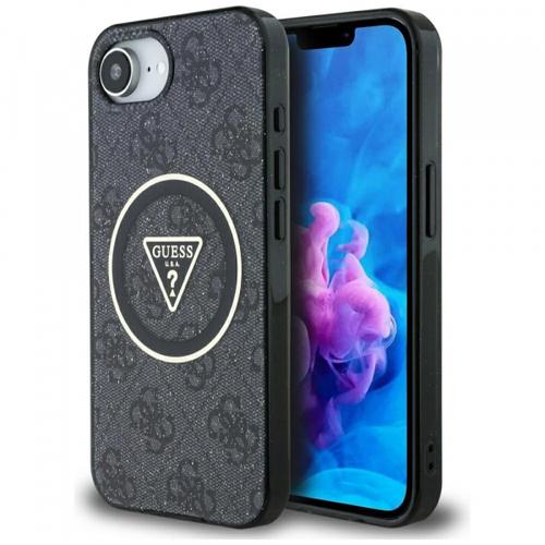 Husa MagSafe pentru Apple iPhone 16e, Guess, IML Glitter 4G Circle Triangle, Albastra Husa MagSafe pentru Apple iPhone 16e, Guess, IML Glitter 4G Circle Triangle, Albastra