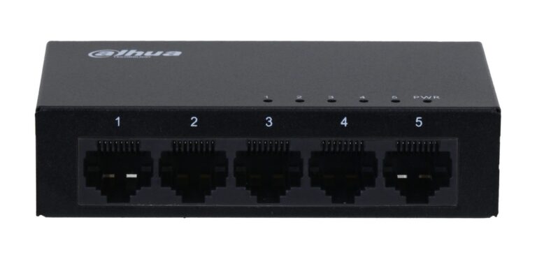 Switch 5 porturi Dahua DH-SG1005, 10/100/1000 Mbps, 5V, 1A, Plug and Play