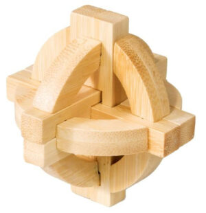 Joc logic IQ din lemn bambus Double disk puzzle 3d Joc logic IQ din lemn bambus Double disk puzzle 3d