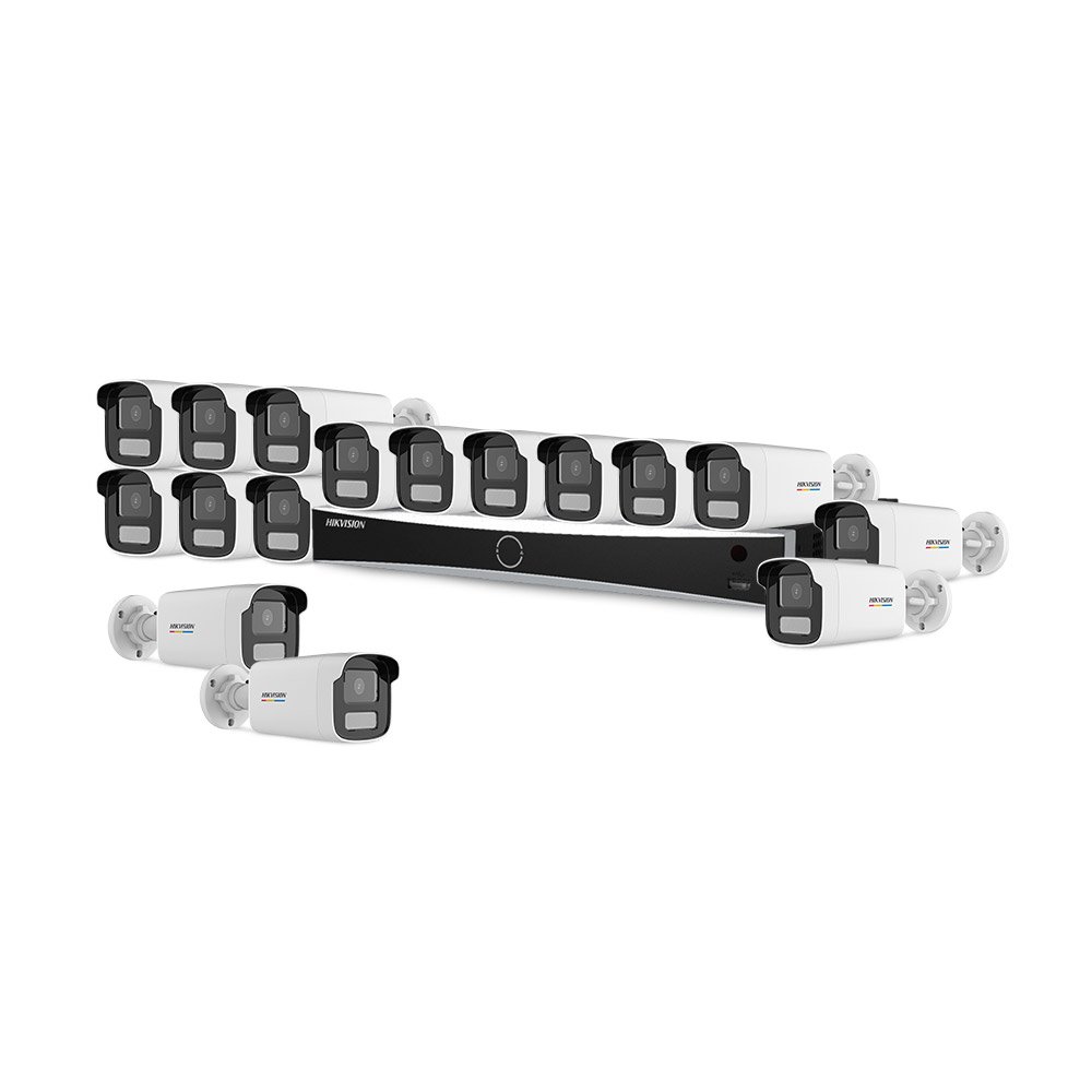 Sistem supraveghere IP exterior basic HikVision KIT-HIK-B16EXT2MP-CV50M-POE, 16 camere, 2 MP, 4 mm, lumina alba 50 m, PoE Sistem supraveghere IP exterior basic HikVision KIT-HIK-B16EXT2MP-CV50M-POE, 16 camere, 2 MP, 4 mm, lumina alba 50 m, PoE