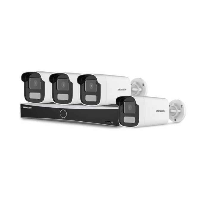 Sistem supraveghere IP exterior basic HikVision KIT-HIK-B4EXT4MP-HL30M-POE, 4 camere, 2 MP, 4 mm, IR/lumina alba 50 m, microfon, PoE Sistem supraveghere IP exterior basic HikVision KIT-HIK-B4EXT4MP-HL30M-POE, 4 camere, 2 MP, 4 mm, IR/lumina alba 50 m, microfon, PoE
