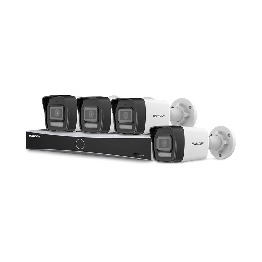 Sistem supraveghere IP exterior basic HikVision KIT-HIK-B4EXT4MP-HL30M-POE, 4 camere, 2 MP, 2.8 mm, IR / lumina alba 30 m, PoE Sistem supraveghere IP exterior basic HikVision KIT-HIK-B4EXT4MP-HL30M-POE, 4 camere, 2 MP, 2.8 mm, IR / lumina alba 30 m, PoE
