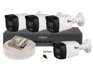 Kit supraveghere exterior Dahua, 4 camere 5MP, Iluminare Duala 40m, IP67, DVR 4 canale, accesorii, KIT5MPEXT40-DAH-I2-TW Kit supraveghere exterior Dahua, 4 camere 5MP, Iluminare Duala 40m, IP67, DVR 4 canale, accesorii, KIT5MPEXT40-DAH-I2-TW