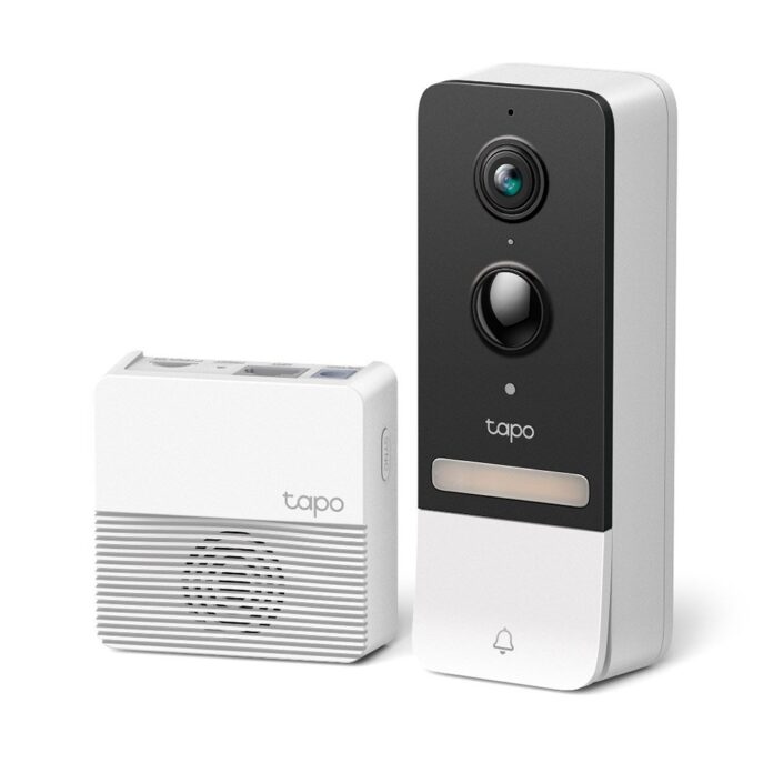 Kit videointerfon exterior IP WiFi TP-Link TAPO D230S1, 5 MP, IR 7.6 m, microfon si difuzor, slot card, aparent, detectie smart, PIR, baterie 6700 mAh, vizualizare de pe telefon Kit videointerfon exterior IP WiFi TP-Link TAPO D230S1, 5 MP, IR 7.6 m, microfon si difuzor, slot card, aparent, detectie smart, PIR, baterie 6700 mAh, vizualizare de pe telefon