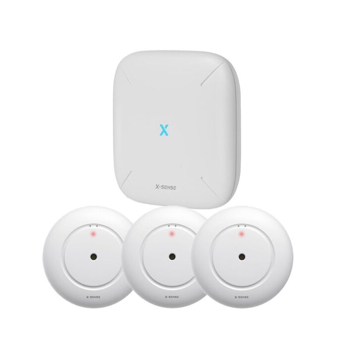 Kit wireless pentru detectarea scurgerilor X-Sense SBS50+3XSWS51, control aplicatie, alarma, WiFi, IP66 Kit wireless pentru detectarea scurgerilor X-Sense SBS50+3XSWS51, control aplicatie, alarma, WiFi, IP66