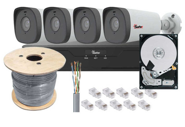 Kit de supraveghere IP complet, 4 camere exterior 2MP, IR 80 metri si NVR 8 canale KITIP-4X-2MP480ACC-A