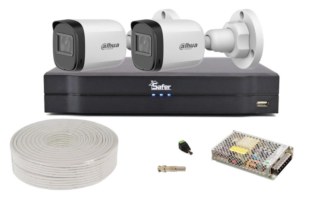 Kit supraveghere video 2 camere, FULL HD, IR 30m, DVR 4 canale, SAF-2XEB1A21
