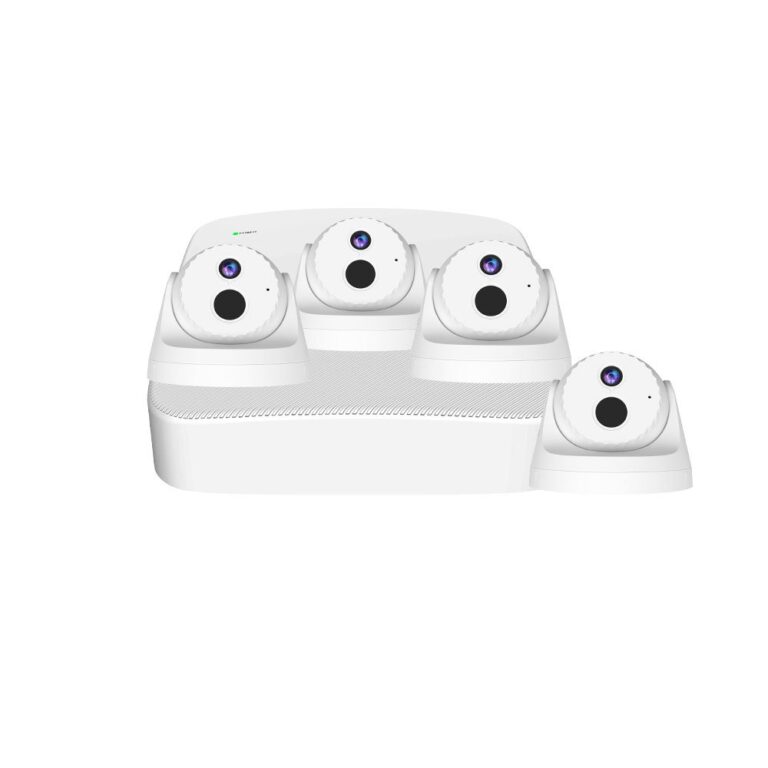 Kit supraveghere interior Dome IP Tenda K4P-4CR,  4 canale, 4 MP, IR 30 m, 4 mm, PoE, microfon