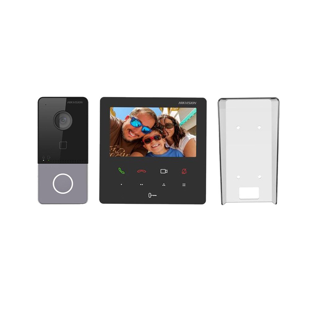 Kit videointerfon IP DS-KIS606-P Hikvision, 2 MP, IR 3 m, 2.4 MHz, o familie Kit videointerfon IP DS-KIS606-P Hikvision, 2 MP, IR 3 m, 2.4 MHz, o familie