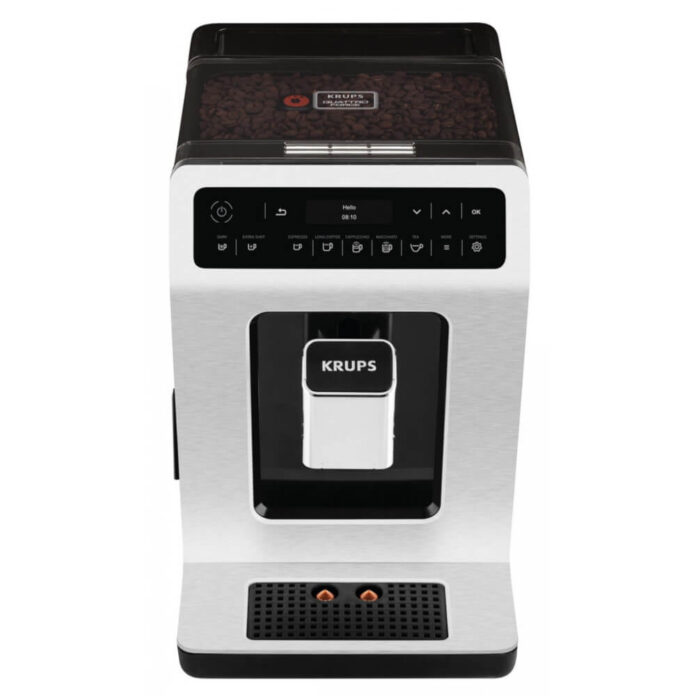 Espressor automat Krups EA890D10, 1450 W, 15 bari, rezervor apa 2.3 L, ecran LCD, rezervor boabe 260g, rasnita 3 nivele, functie autocuratare, egru & alb Espressor automat Krups EA890D10, 1450 W, 15 bari, rezervor apa 2.3 L, ecran LCD, rezervor boabe 260g, rasnita 3 nivele, functie autocuratare, egru & alb