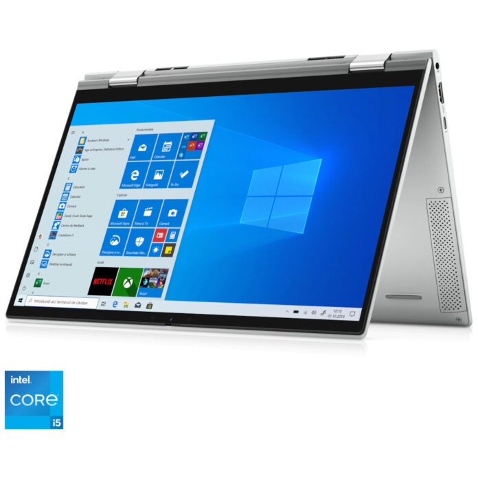 Laptop 2 in 1 Dell Inspiron 13 DI137306I716512WH, Intel Core I7-1165G7, 13.3inch, Full HD, Touchscreen, 16GB, 512GB SSD, Intel Iris Xe Graphics, Windows 10 Home, Argintiu Laptop 2 in 1 Dell Inspiron 13 DI137306I716512WH, Intel Core I7-1165G7, 13.3inch, Full HD, Touchscreen, 16GB, 512GB SSD, Intel Iris Xe Graphics, Windows 10 Home, Argintiu