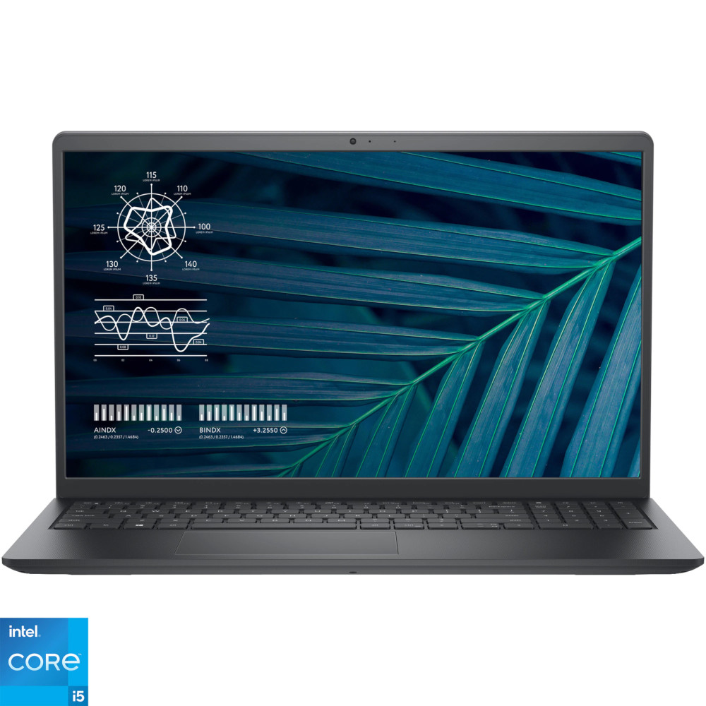 Laptop Dell Vostro 3510, 15.6 inch, Full HD, Intel Core i5-1135G7, 8GB, 256GB SSD, Intel Iris Xe Graphics, Ubuntu, Carbon Black
