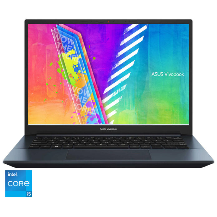 Laptop ultraportabil ASUS Vivobook Pro 14 K3400PA, Intel Core i5-11300H, 14inch, 8GB, 512GB SSD, Intel Iris Xe Graphics, Free DOS, Albastru Laptop ultraportabil ASUS Vivobook Pro 14 K3400PA, Intel Core i5-11300H, 14inch, 8GB, 512GB SSD, Intel Iris Xe Graphics, Free DOS, Albastru