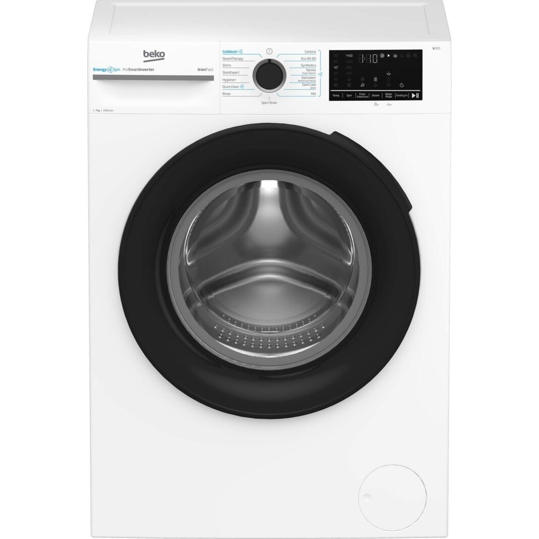 Masina de spalat rufe Beko BM3WFSU47415WB, 1400 RPM, 7 kg, Afisare timp spalare ramas, Hygiene+, SteamCure, AddXtra, EnergySpin, Alb, Clasa A