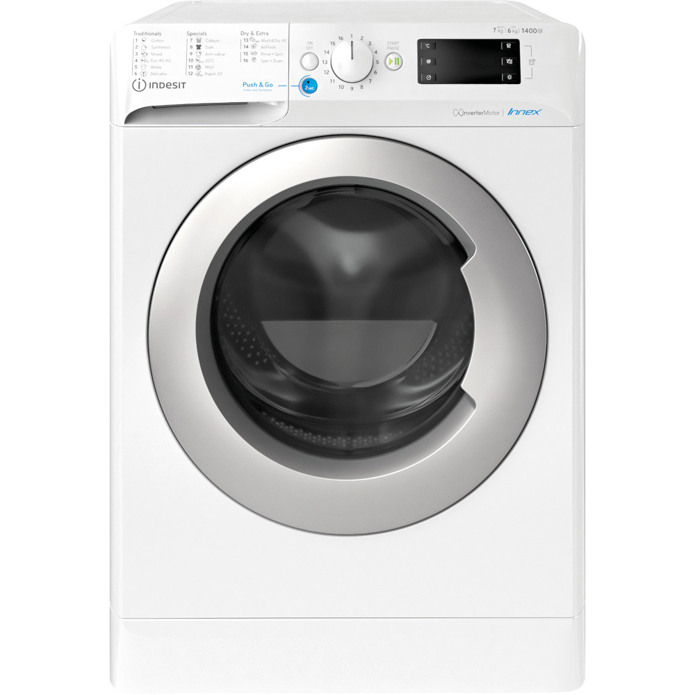 Masina de spalat rufe cu uscator Indesit BDE 761483X WS EE N, 1400 RPM, 7 kg spalare, 6 kg uscare, Clasa D, (clasificare energetica veche Clasa A) Masina de spalat rufe cu uscator Indesit BDE 761483X WS EE N, 1400 RPM, 7 kg spalare, 6 kg uscare, Clasa D, (clasificare energetica veche Clasa A)