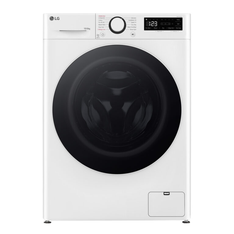 Masina de spalat rufe cu uscator LG F4DR510S0W, 1400 RPM, 10/6 kg, Clasa B, Motor Direct Drive, TurboWash, Alb