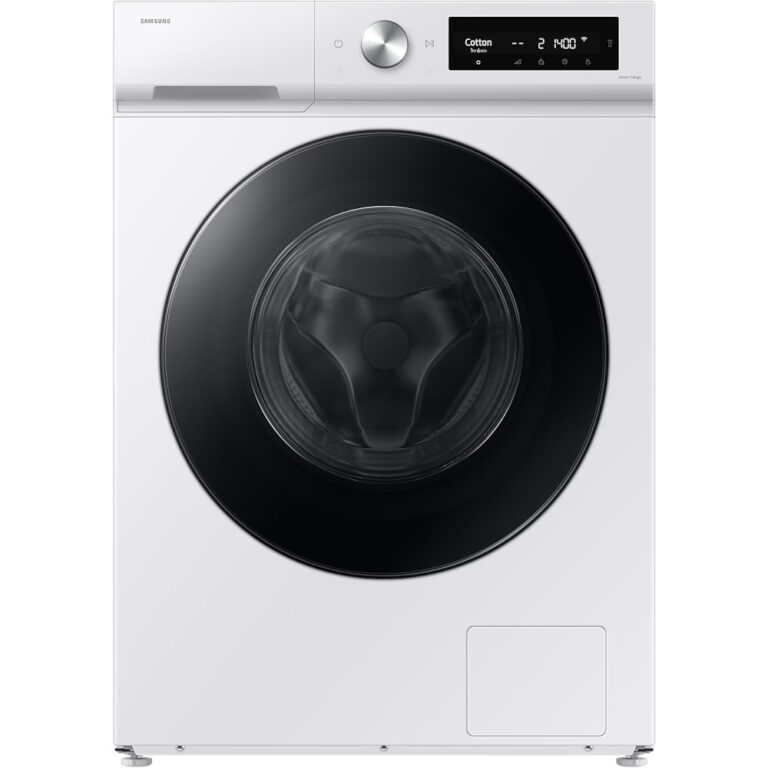 Masina de spalat rufe cu uscator Samsung Bespoke AI WD90DB7B85GWU4, 9/6 kg, 1400 RPM, AI Wash, AI Ecobubble, Alb, Clasa D,  Auto Dispense, AI Control