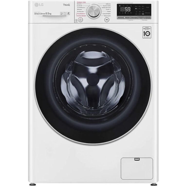 Masina de spalat rufe Slim LG F2WV5S8S1E, 8.5 kg, 1200 rpm, Motor AI Direct Drive, Steam, TurboWash, ThinQ, Clasa C