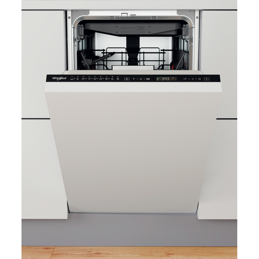 Masina de spalat vase slim incorporabila Whirlpool WSIP4O33PFE, 10 seturi, 9 programe, Clasa D Masina de spalat vase slim incorporabila Whirlpool WSIP4O33PFE, 10 seturi, 9 programe, Clasa D