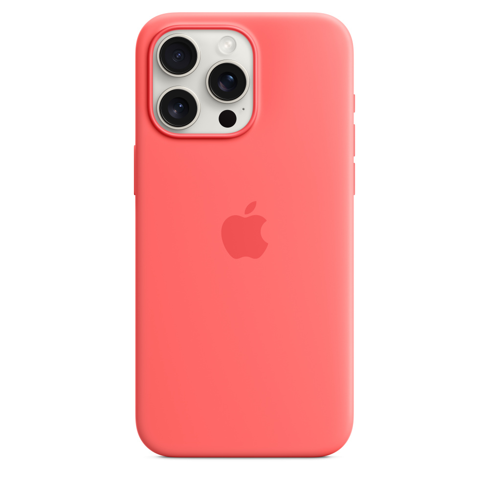 Husa de protectie Apple Silicone Case cu MagSafe iPhone 15 Pro Max, Guava Husa de protectie Apple Silicone Case cu MagSafe iPhone 15 Pro Max, Guava