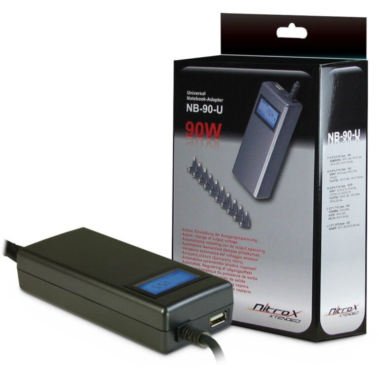 Alimentator laptop Inter-Tech CobaNitrox Xtended NB-90-U, 90W, Negru